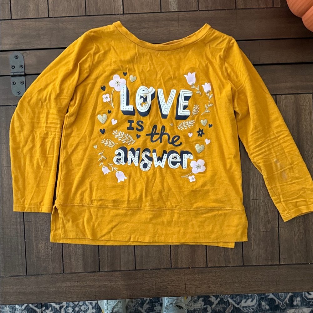 Carter's Mustard Yellow 'Love is the Answer' Long Sleeve Tee